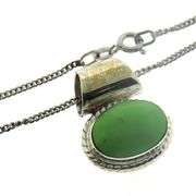 Mexico Sterling Silver Green Stone Necklace w Bracelet