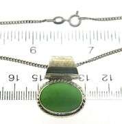 Mexico Sterling Silver Green Stone Necklace w Bracelet