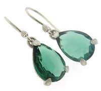 Judith Ripka Green Quartz Dangle Earrings