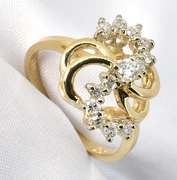 Swirl of Diamonds Ring