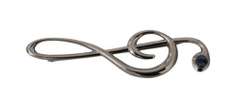 DOLCE & GABBANA SILVER BRASS PIN TREBLE CLEF BROOCH