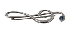 DOLCE & GABBANA SILVER BRASS PIN TREBLE CLEF BROOCH