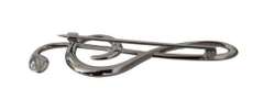 DOLCE & GABBANA SILVER BRASS PIN TREBLE CLEF BROOCH