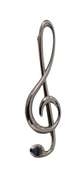 DOLCE & GABBANA SILVER BRASS PIN TREBLE CLEF BROOCH