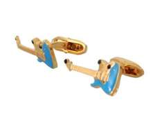 DOLCE & GABBANA GOLD BRASS GUITAR CUFFLINKS
