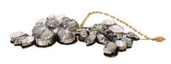 DOLCE & GABBANA CLEAR GRAY CRYSTAL FLOWER BROOCH