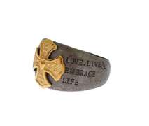 NIALAYA GOLD CREST 925 STERLING SILVER RING