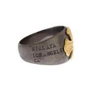NIALAYA GOLD CREST 925 STERLING SILVER RING