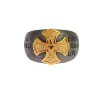 NIALAYA GOLD CREST 925 STERLING SILVER RING