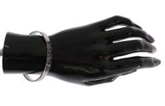 NIALAYA BLACK CRYSTAL 925 SILVER BANGLE BRACELET