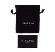 NIALAYA BLACK CRYSTAL 925 SILVER BANGLE BRACELET
