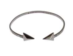 NIALAYA ARROW BLACK 925 SILVER BANGLE BRACELET