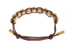 DOLCE & GABBANA BROWN BEADED PULL STRAP BRACELET