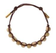 DOLCE & GABBANA BROWN BEADED PULL STRAP BRACELET