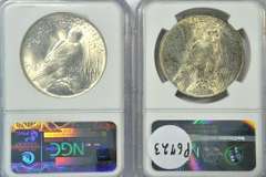 Near Gem BU 1922 & 1923 Peace Silver Dollars. NGC MS64