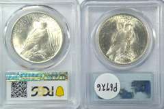 Near Gem BU 1922 & 1923 Peace Silver Dollars. PCGS MS64