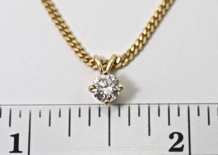 Traditionally-Set 14K Diamond Pendant on 18K Chain