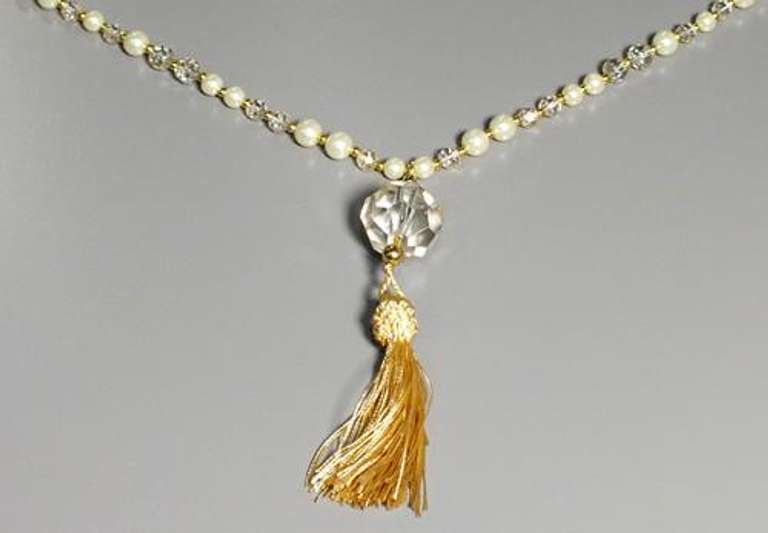 Great Beaded Necklace with Tassel