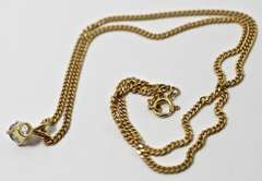 Traditionally-Set 14K Diamond Pendant on 18K Chain