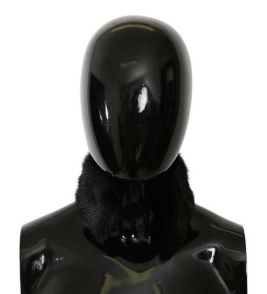 DOLCE & GABBANA BLACK FUR NECK COLLAR 100%  MINK SCARF