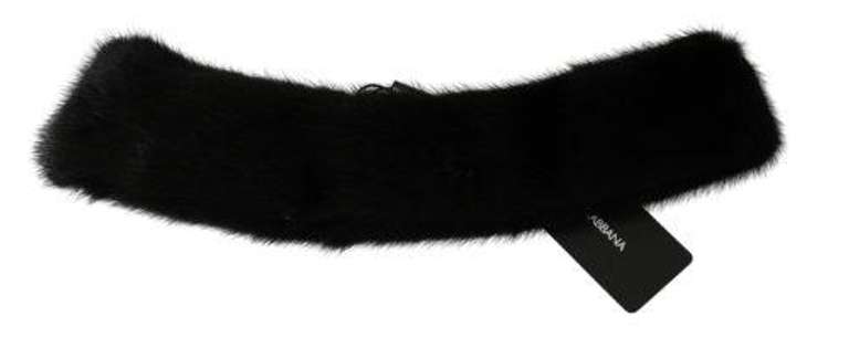 DOLCE & GABBANA BLACK FUR NECK COLLAR 100%  MINK SCARF