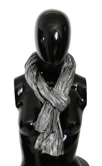 DOLCE & GABBANA 100% POLYESTER SILVER SHAWL SCARF