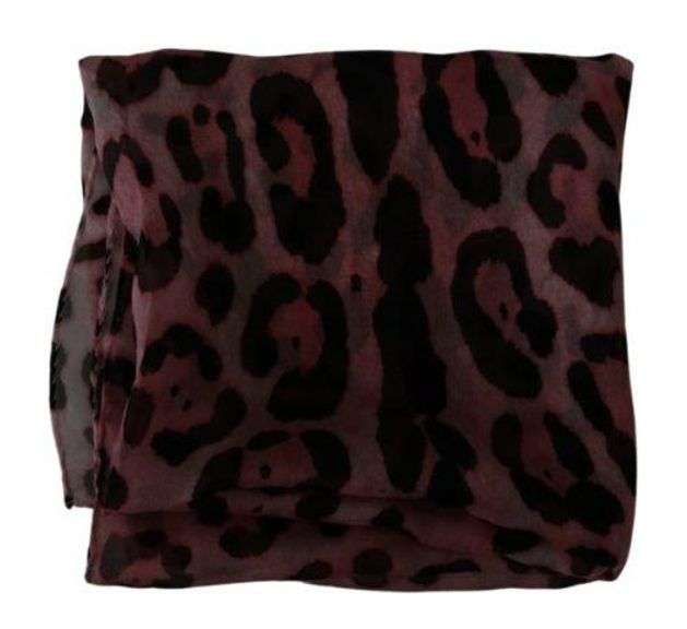 DOLCE & GABBANA PINK SILK LEOPARD PRINT WRAP SHAWL SCARF