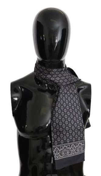 DOLCE & GABBANA BLUE BAROQUE SILK MENS WRAP