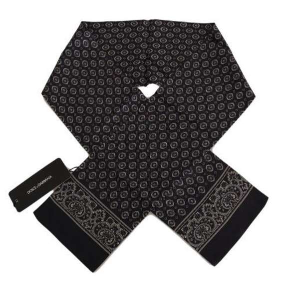 DOLCE & GABBANA BLUE BAROQUE SILK MENS WRAP