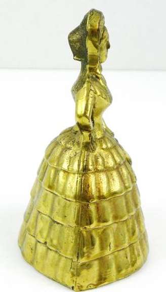 Vintage English Figural Victorian Lady Brass Bell