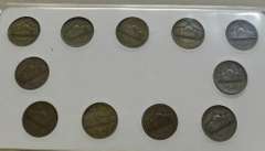 1942-45 World War 2 Silver Jefferson Nickels, full set.