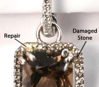 Pretty Smokey Topaz & Diamond Earrings in 14K WG