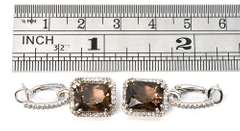 Pretty Smokey Topaz & Diamond Earrings in 14K WG