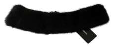 DOLCE & GABBANA BLACK FUR NECK COLLAR 100%  MINK SCARF