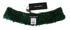 DOLCE & GABBANA GREEN FUR NECK COLLAR WRAP LAMBSKIN SCARF