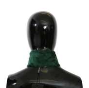 DOLCE & GABBANA GREEN FUR NECK COLLAR WRAP LAMBSKIN SCARF