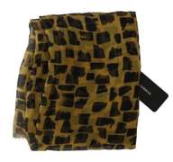 DOLCE & GABBANA SILK YELLOW BLACK PRINT WRAP SHAWL SCARF