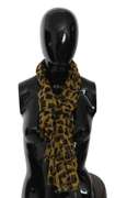 DOLCE & GABBANA SILK YELLOW BLACK PRINT WRAP SHAWL SCARF
