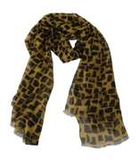 DOLCE & GABBANA SILK YELLOW BLACK PRINT WRAP SHAWL SCARF