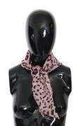 DOLCE & GABBANA PINK SILK LEOPARD PRINT WRAP SHAWL SCARF