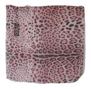 DOLCE & GABBANA PINK SILK LEOPARD PRINT WRAP SHAWL SCARF