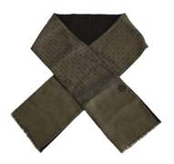 DOLCE & GABBANA GREEN BAROQUE FRINGES SILK MENS WRAP