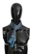 DOLCE & GABBANA BLUE BAROQUE PATTERN SILK MENS WRAP