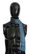 DOLCE & GABBANA BLUE BAROQUE PATTERN SILK MENS WRAP