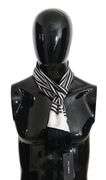 DOLCE & GABBANA BLACK WHITE STRIPED FRINGES MENS WRAP