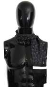 DOLCE & GABBANA BLACK SILK CROWN FRINGES MENS WRAP