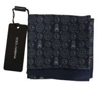 DOLCE & GABBANA BLUE BAROQUE OWL SILK MENS WRAP