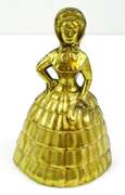 Vintage English Figural Victorian Lady Brass Bell