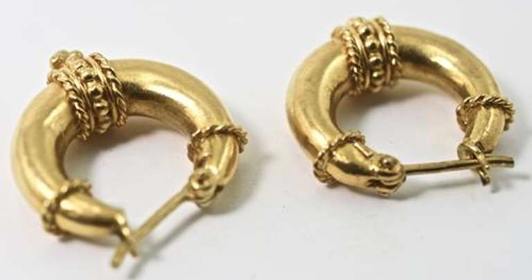 Exceptional 22K Heavy Hoop Earrings