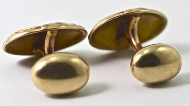 Beautifully Detailed Art Nouveau Antique 14K Cufflinks